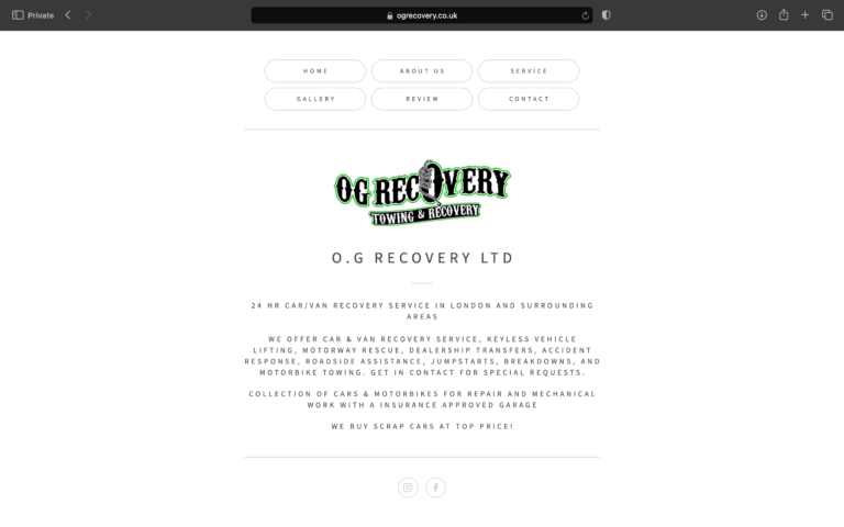 O.G Recovery Old Homepage